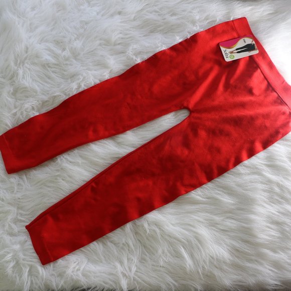 Sofra Bright Red Leggings - Free Size, NWT - Picture 1 of 8